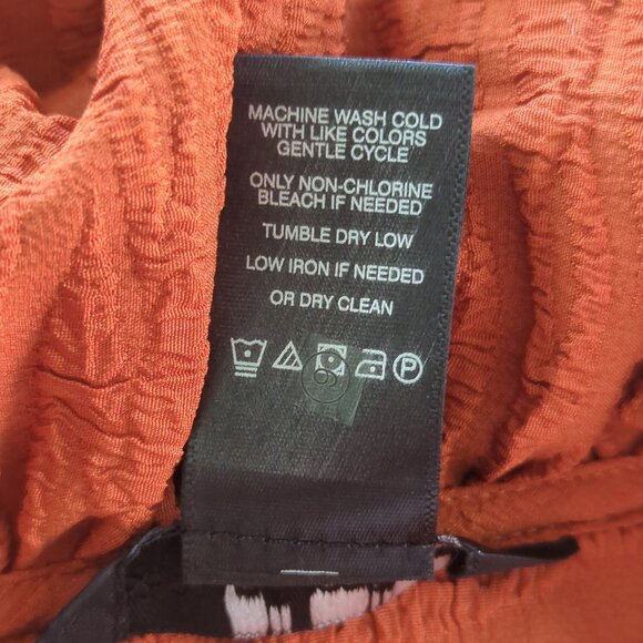 Ali Miles 3/4" sleeve burnt orange button front pockets Tunic Textured Jacket Lg - Picture 11 of 16